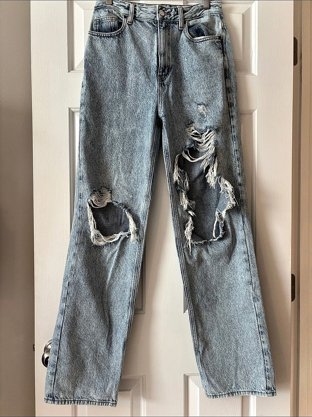 Pacsun Distressed Straight Leg 90’s Boyfriend Jeans in Blue Size 27